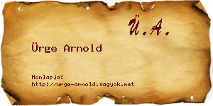 Ürge Arnold névjegykártya